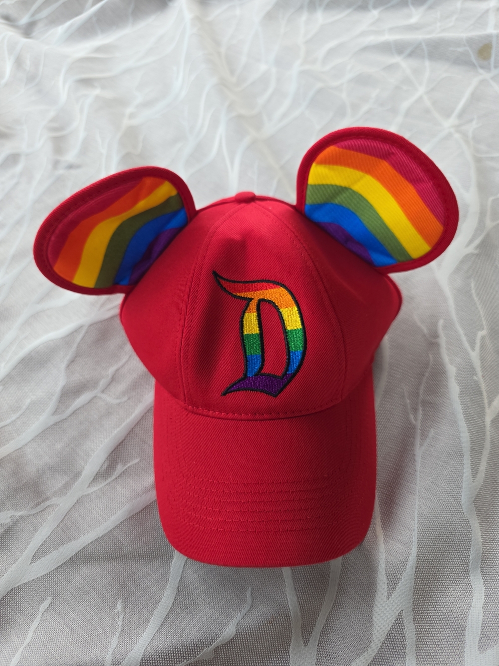 Disney Red Cap with Rainbow Mickey Ears